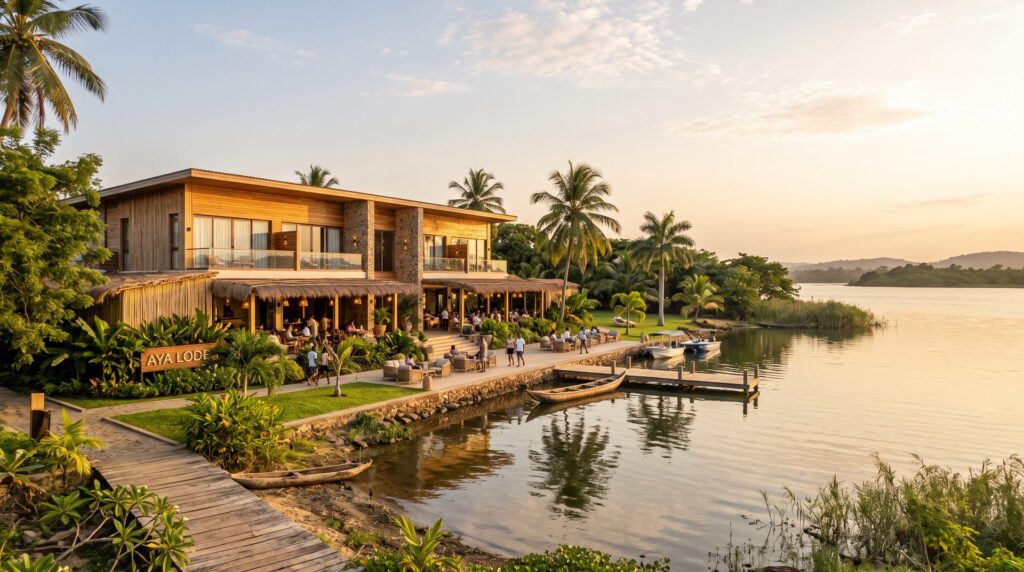 Gateway Lodge Lakeside overlooking the water, Accra